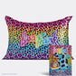 KITSCH Lisa Frank Standard Satin Pillowcase - Rainbow Leopard