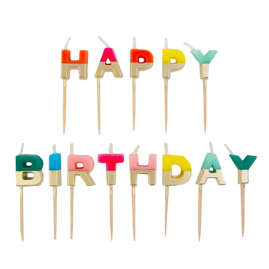 Rainbow Happy Birthday Candles | Cake Candle