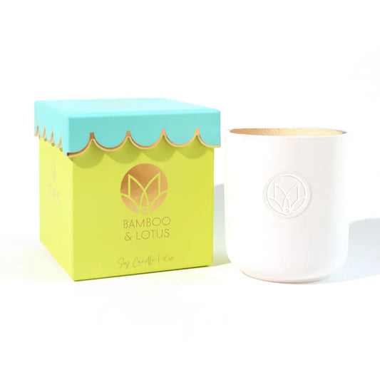 Musee Scalloped Bamboo & Lotus Soy Candle