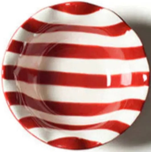 Coton Colors Red Stripe Ruffle Dipping Bowl