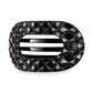 TELETIES  Flat Round Hair Clip | Large | Jet Black Quilted