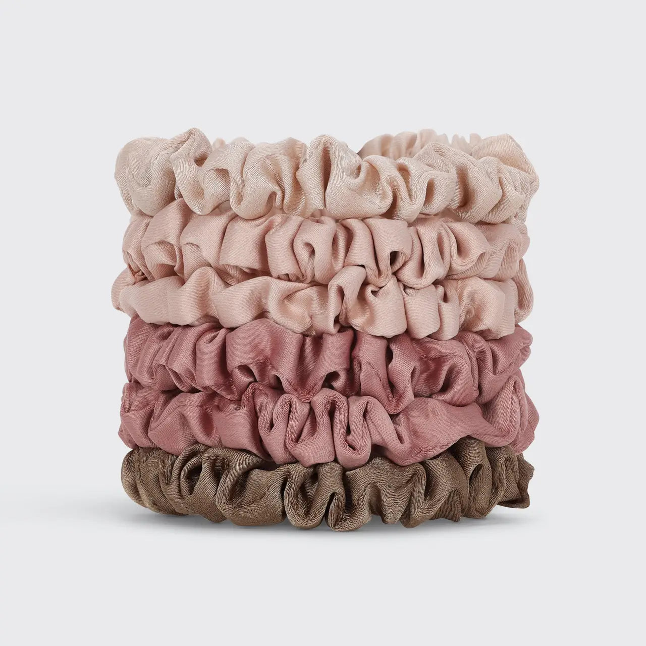 KITSCH Ultra Petite Satin Scrunchies 6pc - Terracotta
