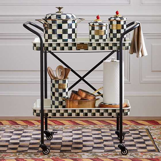 MacKenzie-Childs Courtly Check 2-Tier Kitchen Cart