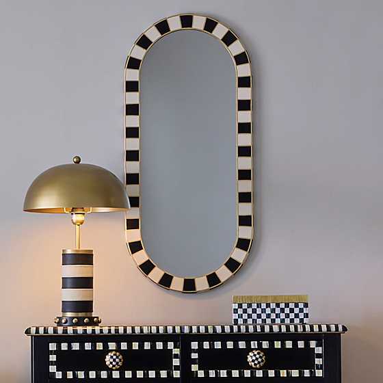 MacKenzie-Childs Black Tie Oval Wall Mirror