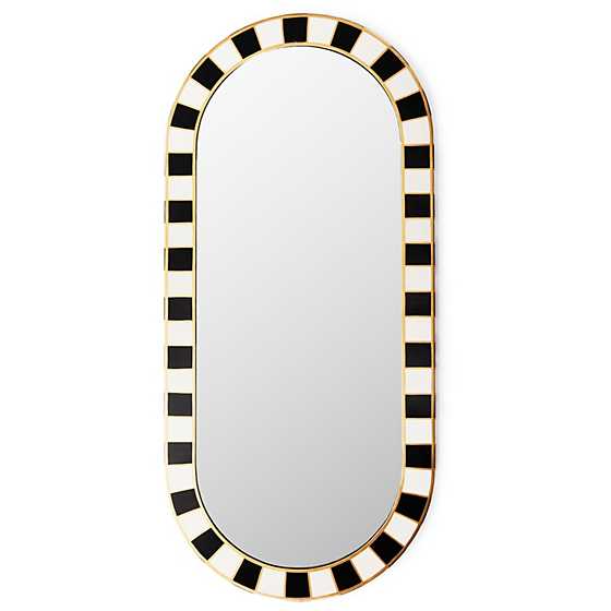 MacKenzie-Childs Black Tie Oval Wall Mirror