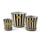 Courtly Stripe Pots & Saucers, Set of 3