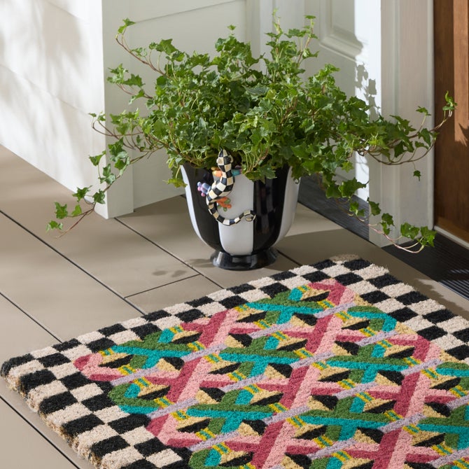 Courtly Stripe Scalloped Large Flower Pot