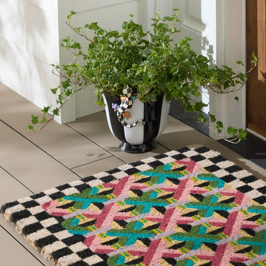 Courtly Stripe Scalloped Large Flower Pot