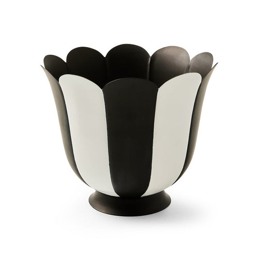 Courtly Stripe Scalloped Small Flower Pot