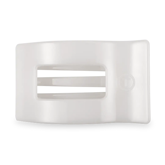 TELETIES Flat Rectangle Hair Clip | Medium | Coconut White