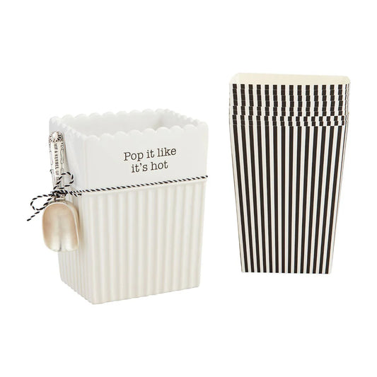 MUDPIE Popcorn Bucket & Bag Set