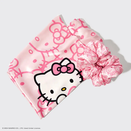 KITSCH Hello Kitty X Kitsch Satin Pillowcase & Pillow Scrunchie Set