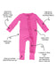Korrie Pink Bamboo Ruffle Convertible Footie