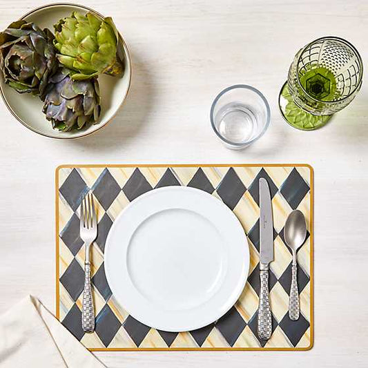 MacKenzie-Childs Courtly Harlequin Cork Back Placemats, Set of 4
