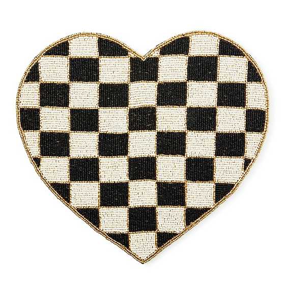 MacKenzie-Childs Black and White Check Heart Shaped Placemat