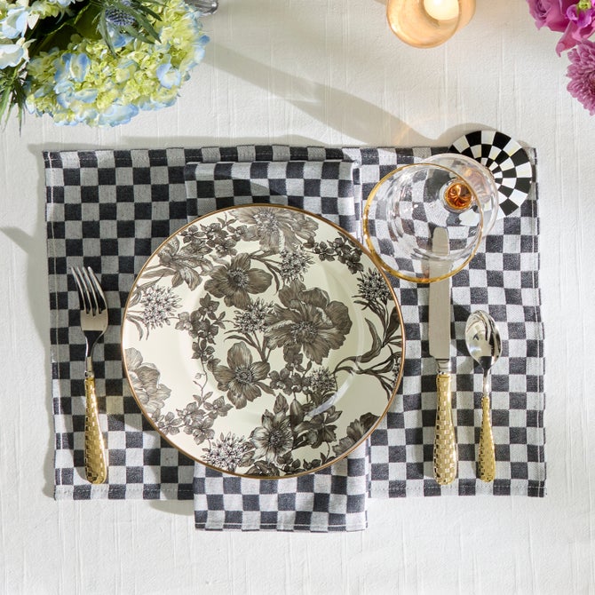 Black Check Placemat, Set of 4