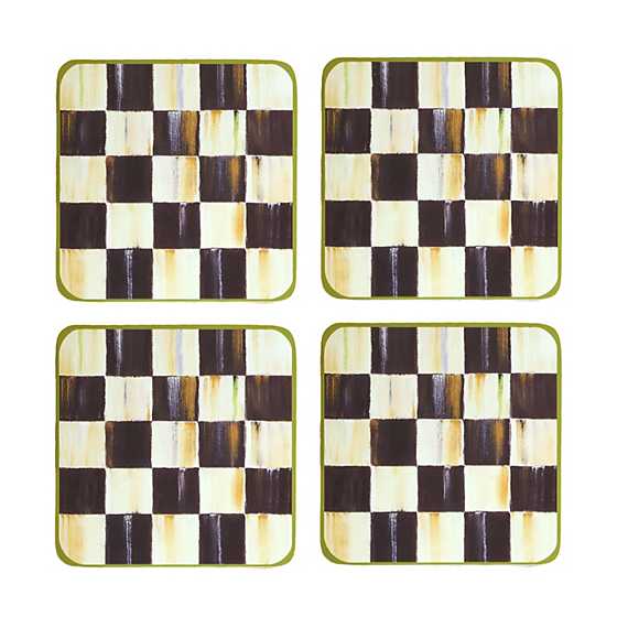 MacKenzie-Childs  Courtly Check Cork Back Coasters, Set of 4