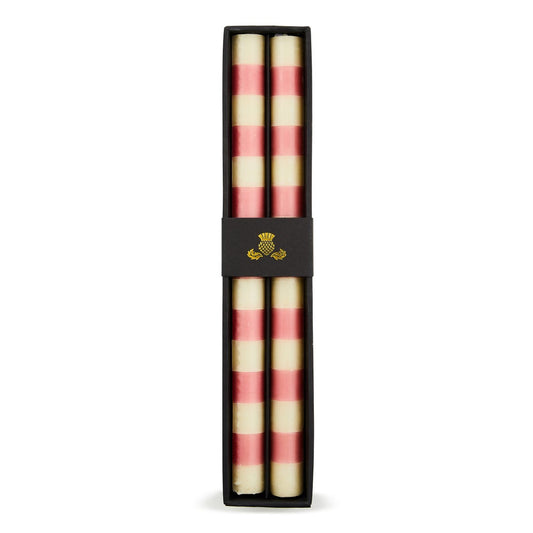 MacKenzie-Childs Bands Pink Dinner Candles Set of 2