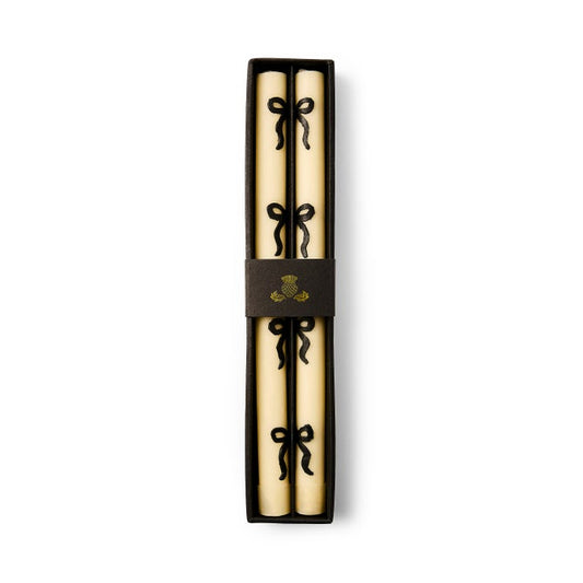 MacKenzie-Childs Black Bow Dinner Candles, Set of 2