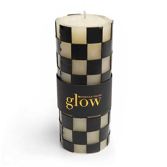 MacKenzie-Childs Check 6" Black Pillar Candle