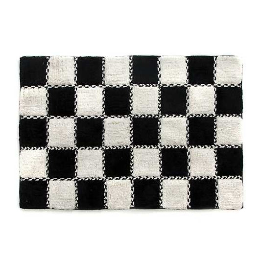 MacKenzie-Childs Covent Square Black & White Bath Rug