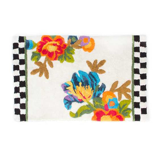MacKenzie-Childs White Flower Market Standard Bath Rug