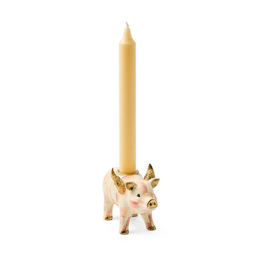 Rosy Check Flying Pig Candle Holder