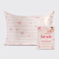 KITSCH Holiday Satin Pillowcase in Striped Bows
