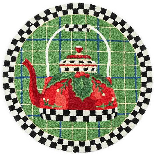 MacKenzie-Childs Holiday Tea Kettle 3' Rug