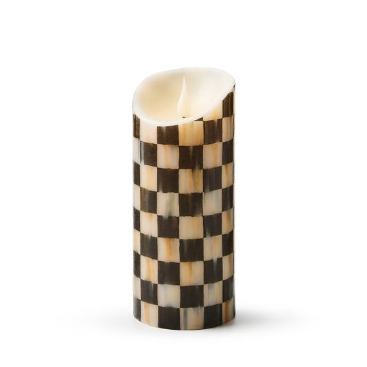 Courtly Check Flameless 7" Pillar Candle