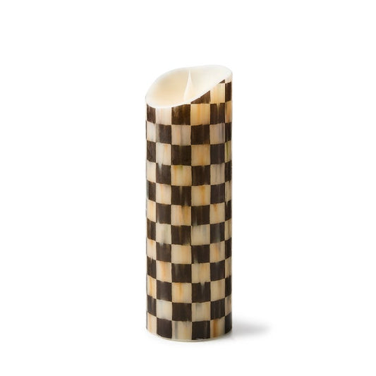 Courtly Check Flameless 9" Pillar Candle