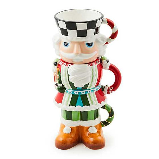 MacKenzie-Childs Bake Shop Nutcracker Stacking Mugs, Set of 3