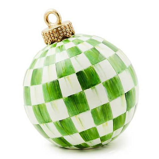 MacKenzie-Childs Light Green Check Tabletop Ornament