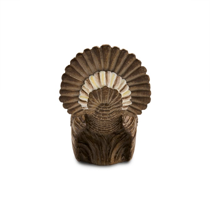 Mocha Check Mini Turkey Figurine