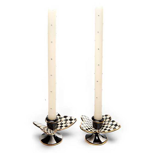 MacKenzie-Childs Courtly Check Butterfly Candle Holders, Set of 2