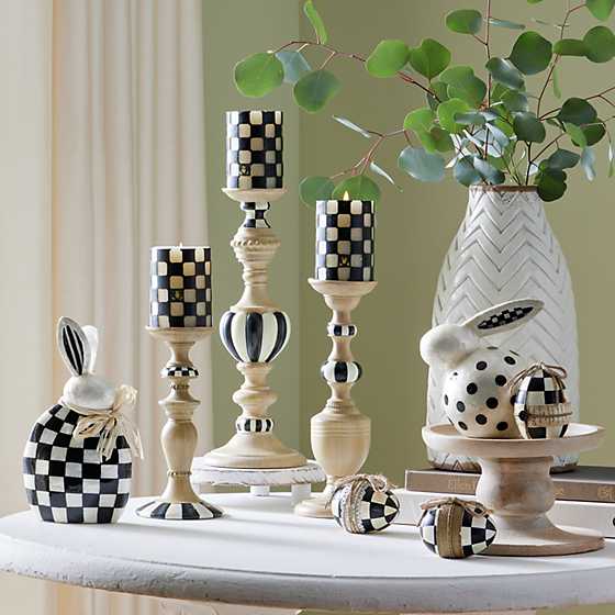 MacKenzie-Childs Courtly Pillar Candle Holders, set of 3