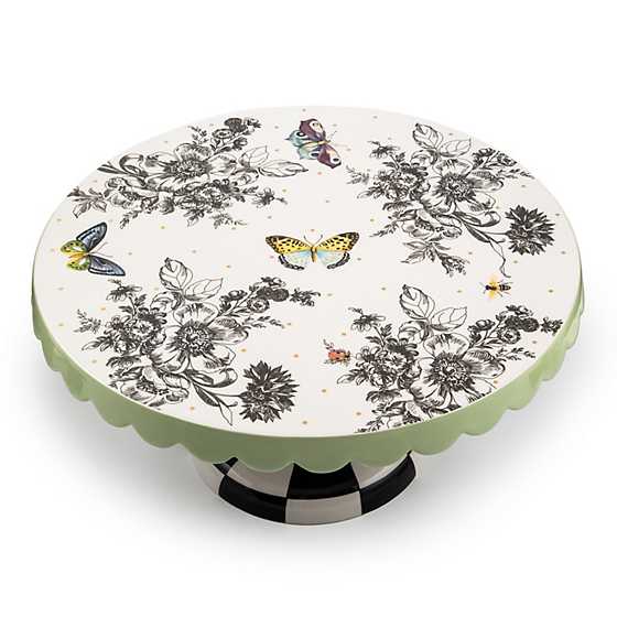 MacKenzie-Childs Butterfly Toile Large Pedestal Platter