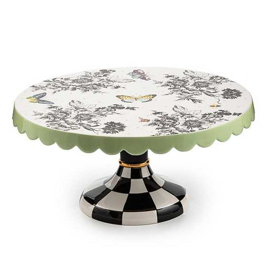 MacKenzie-Childs Butterfly Toile Large Pedestal Platter