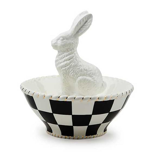 MacKenzie-Childs White Rabbit Ceramic Candy Dish