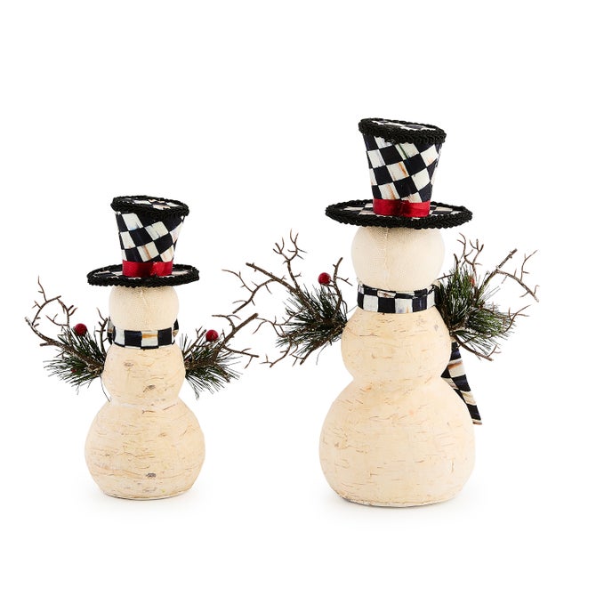Farmhouse Birch Small Snowmen, Set of 2