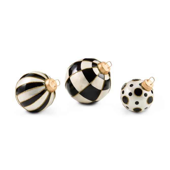 Courtly Capiz Tabletop Ornament Balls, Set of 3