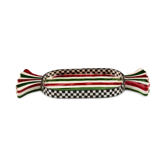 Red & Green Capiz Candy Tray