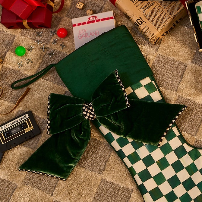 Green Velvet Small Bow