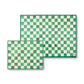 Emerald Check Glass Cutting Boards, Set of 2 Emerald Check