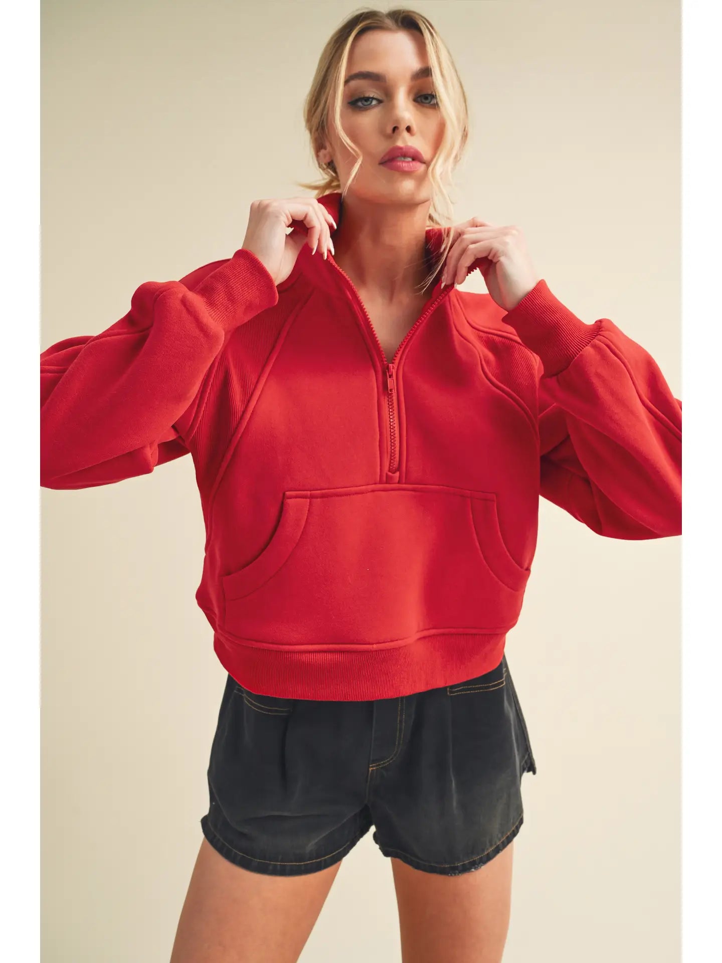 Dove Funnel Neck Half Zip