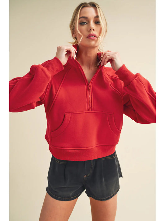 Dove Funnel Neck Half Zip