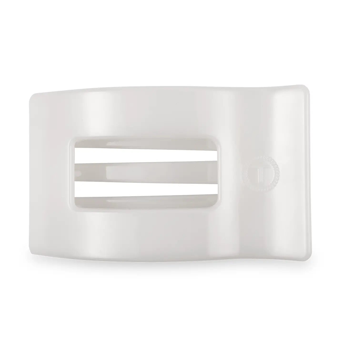 TELETIES Flat Rectangle Hair Clip | Large | Coconut White