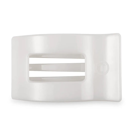 TELETIES Flat Rectangle Hair Clip | Large | Coconut White