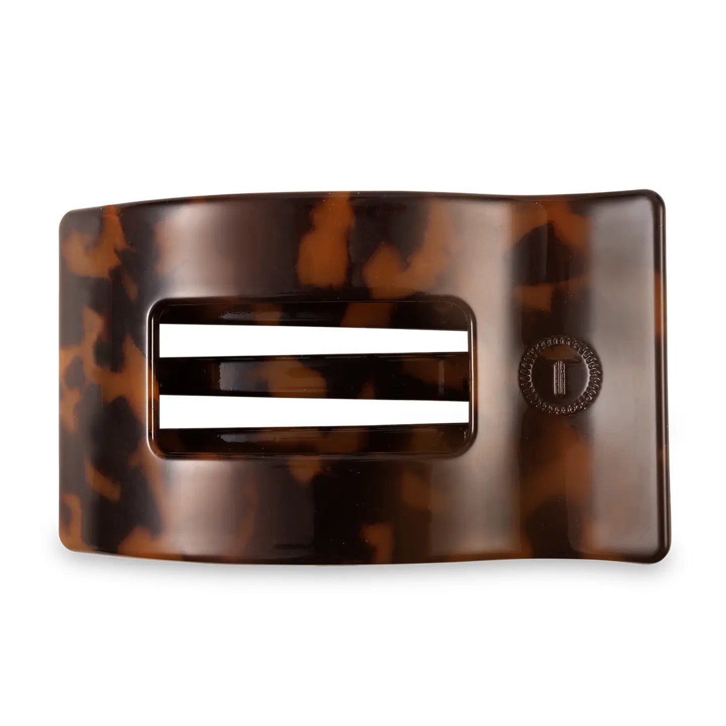 TELETIES Flat Rectangle Hair Clip | Large | Tortoise