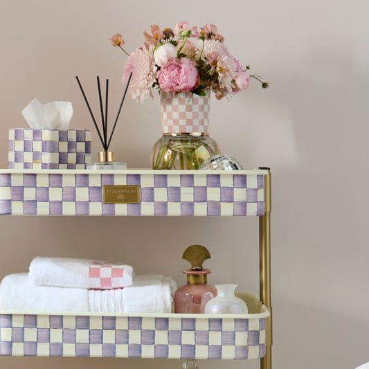 Rosy Check Glass Vase